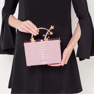 Pink Python Star-Studded Box Bag